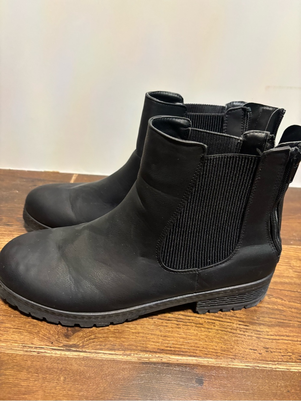 Women’s Black Chelsea Booties with Easy Zip